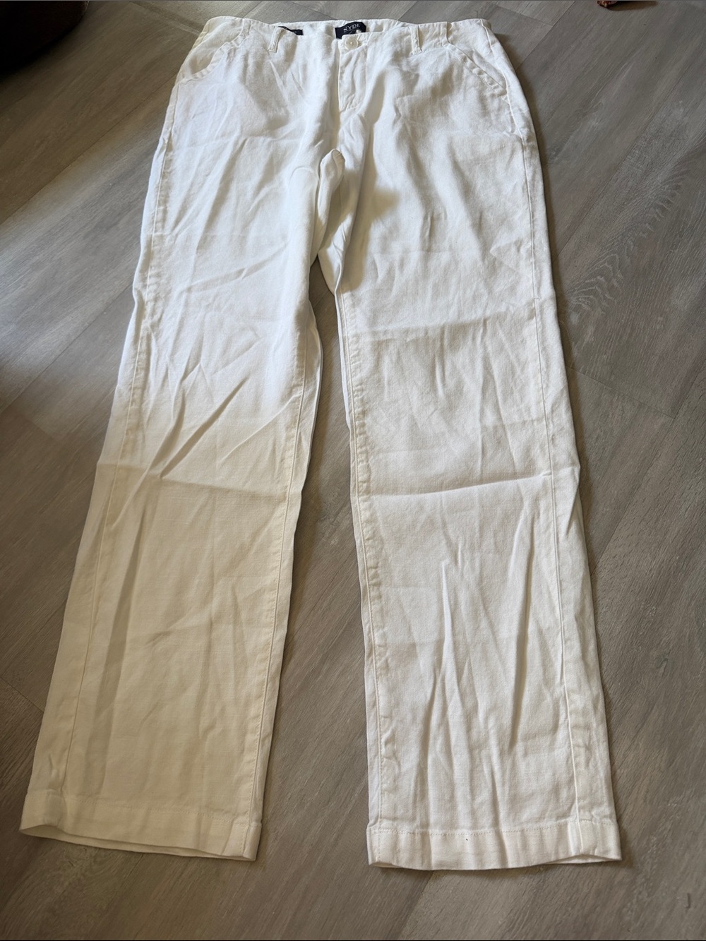 NYDJ White linen blend pants size 4